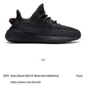 Yeezy boost 350 black non reflective size 4